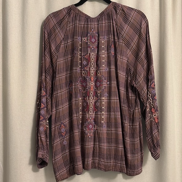 Johnny Was Poet shirt XL plaid - Picture 3 of 5